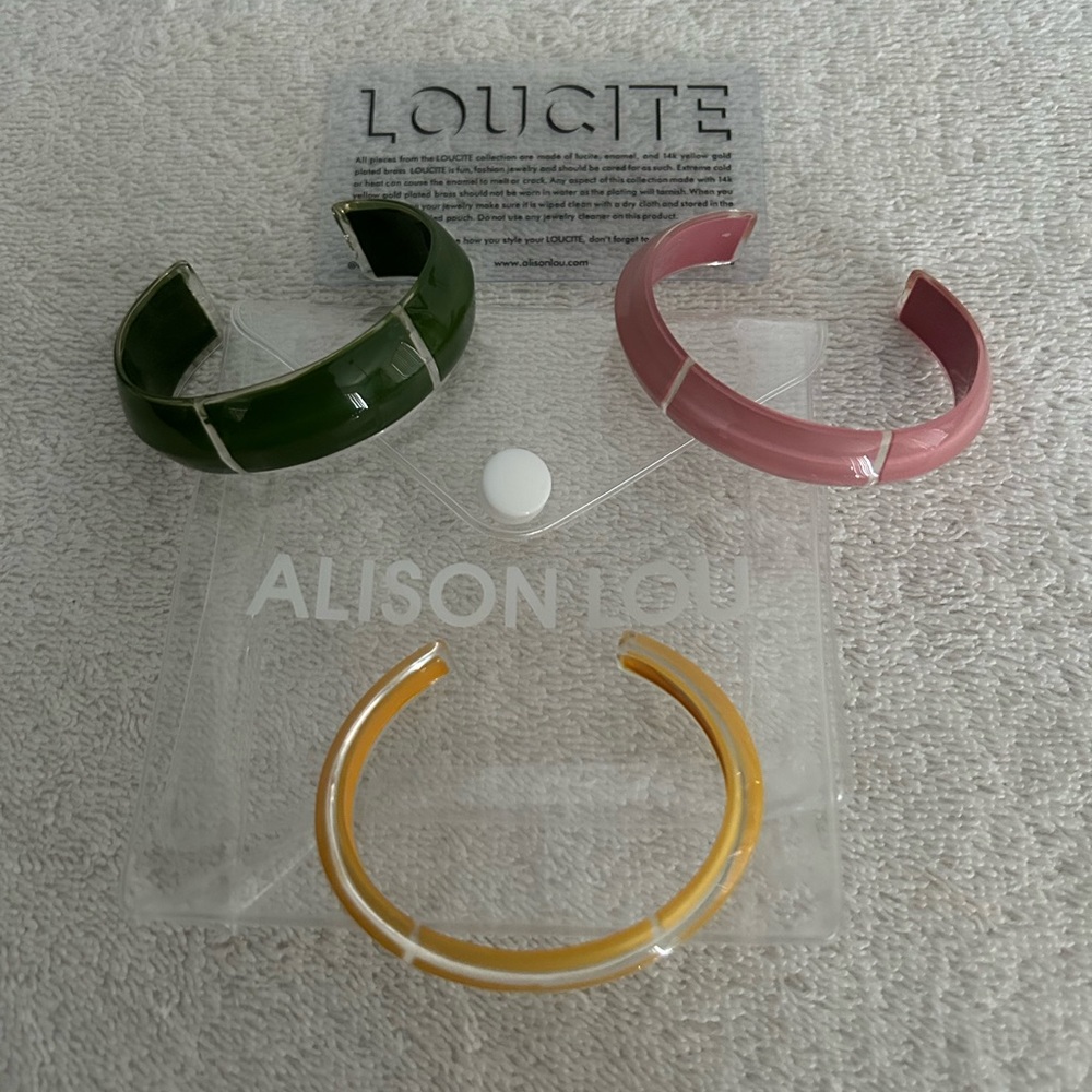 Set of Three (3) Brand New ALISON LOU Jelly Cuff Bracelets
